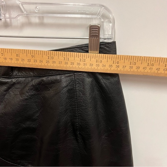 Vintage 80s-90s Sienna New York 100% Leather Seamed Midi Skirt size 10 - Picture 8 of 13